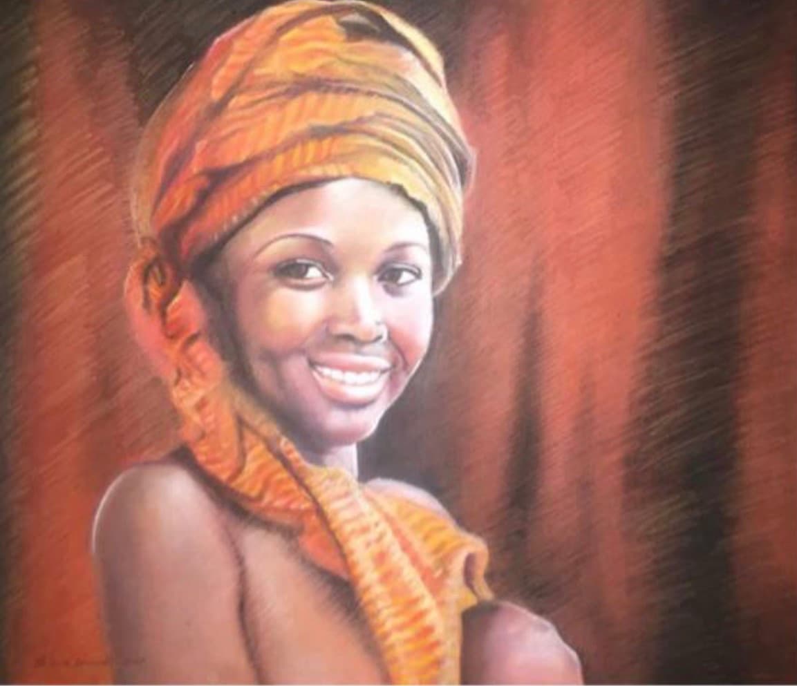 A quiet joy — chalk pastel by Delara Ahmadi Darani