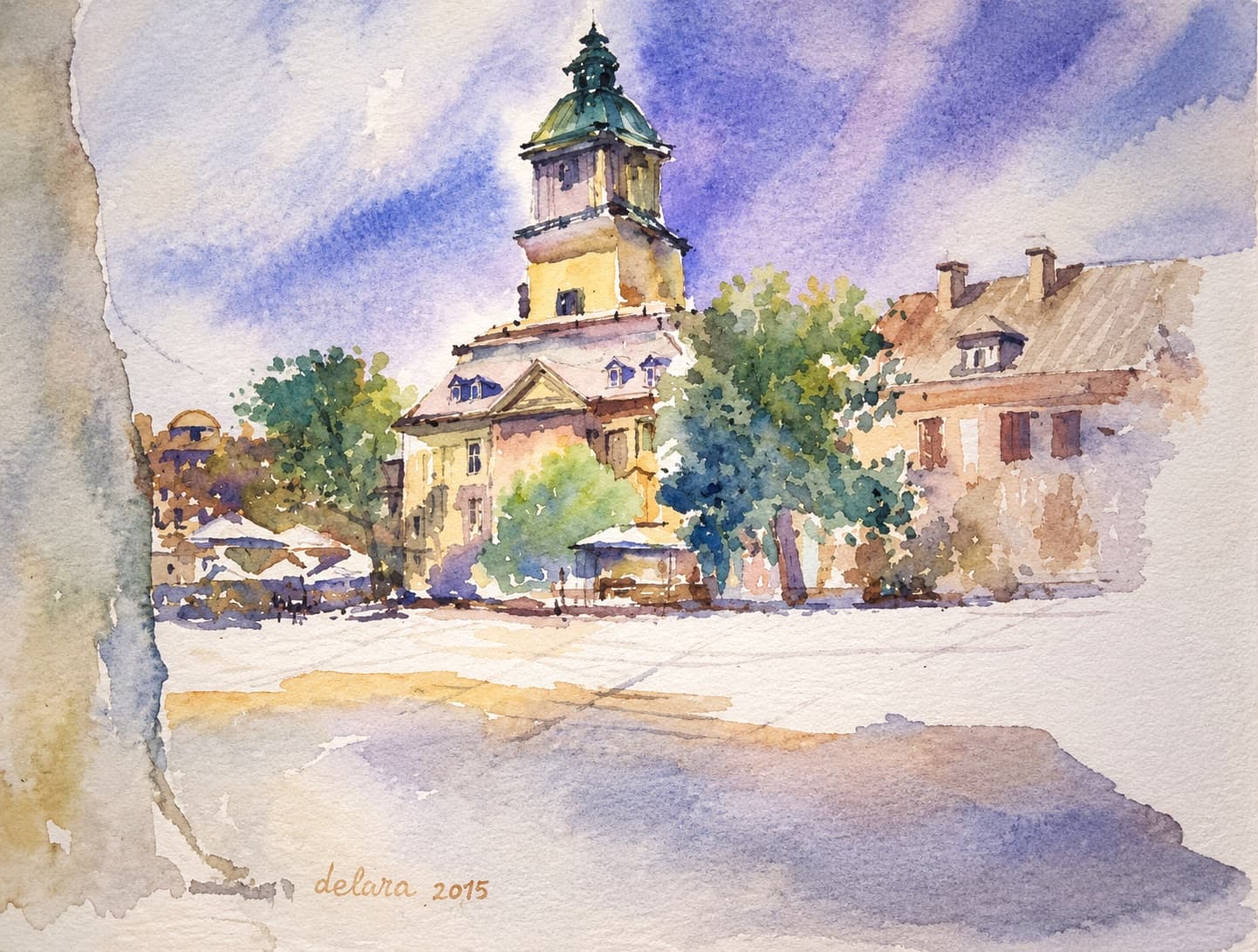 A Quiet Place in Time — watercolor by Delara Ahmadi Darani