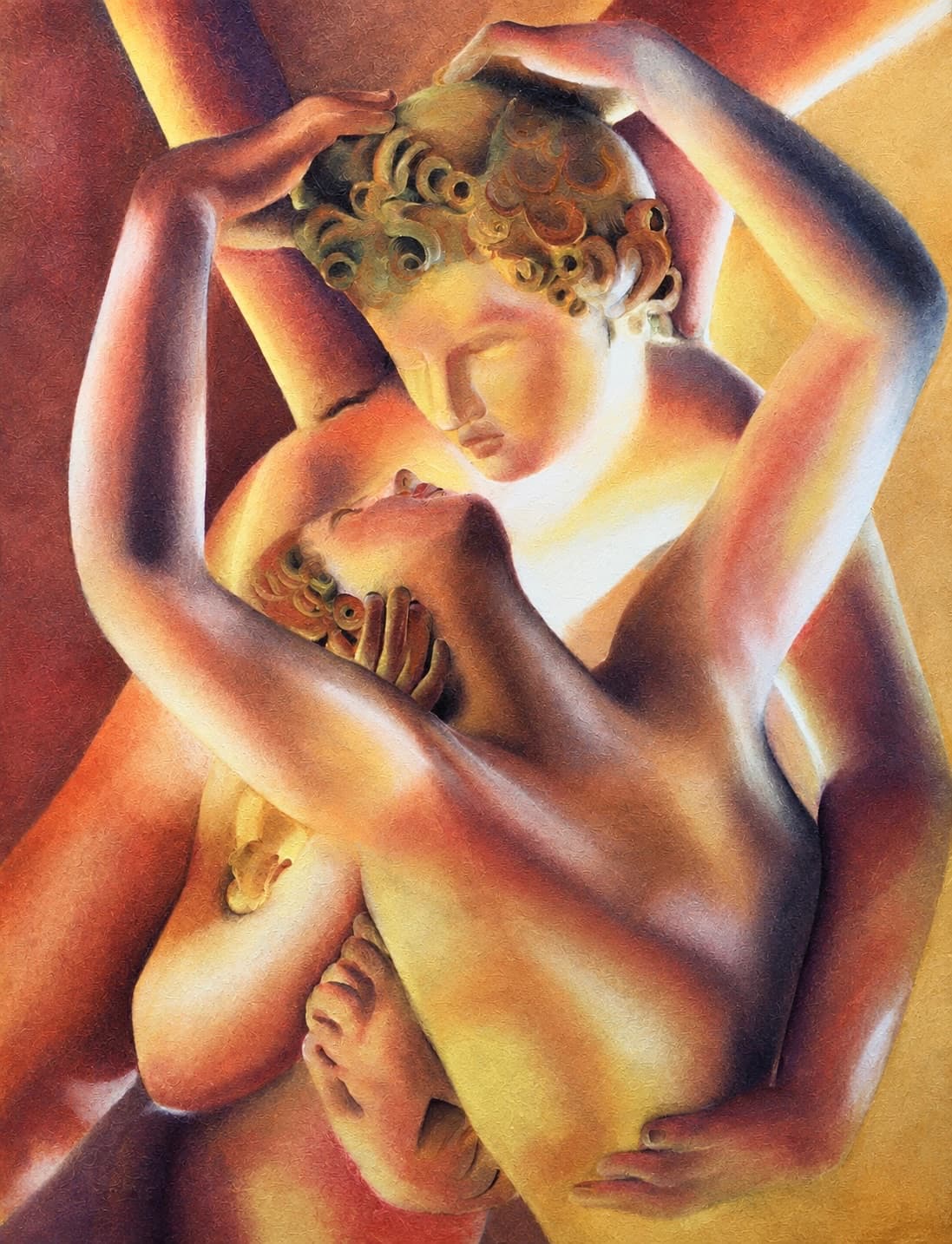 Between Two Souls — pastel by Delara Ahmadi Darani